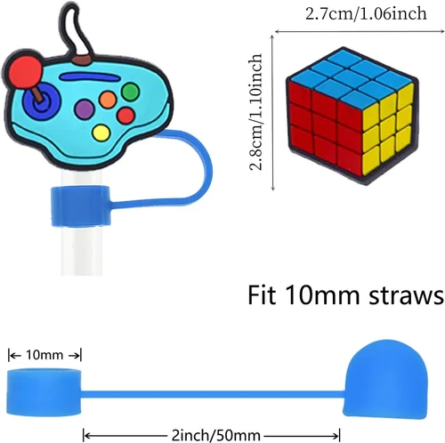 Miniatura 4 de 19 tapas de pajitas con diseño de juego para vaso Stanley de 40 oz/30 oz, tapa de pajita reutilizable de 10 mm, accesorios bonitos para la parte