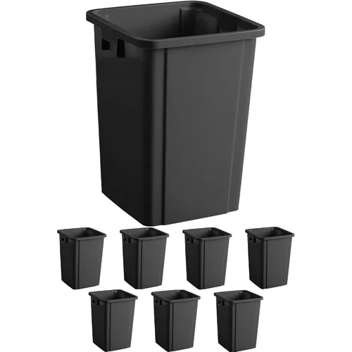 Miniatura 34 de Bote de basura cuadrado negro de 19 galones para restaurante, papelera comercial, papelera de plástico alto, papelera industrial, papelera cuadrada