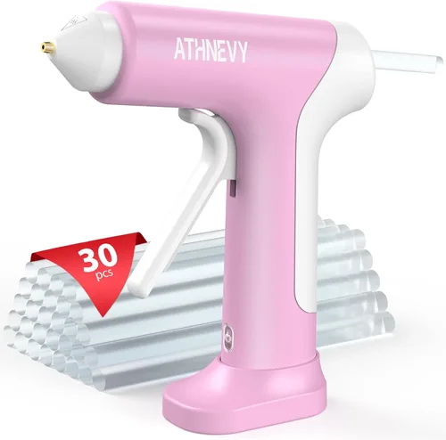 Miniatura 9 de Pistola de pegamento caliente inalámbrica, precalentamiento rápido de 4 V y 10 segundos, USB-C, batería de 2000 mAh con indicador, control
