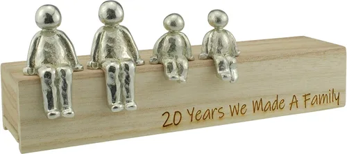 Miniatura 5 de Idea del 20 aniversario – 20 años que hicimos un adorno de metal familiar – Elige tu combinación familiar (1 niño)
