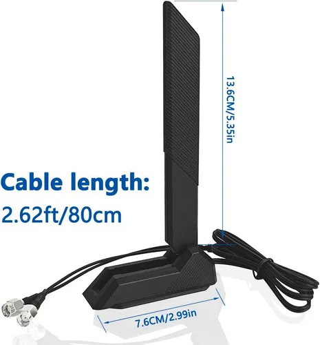 Miniatura 3 de ZAHARA Antena WiFi 6E de tres bandas RP-SMA de 2.4/5.8/6GHz para ASUS ROG Strix B550-F Gaming WiFi II/B550-PLUS/Prime B450M-A II/ROG Strix B650-A