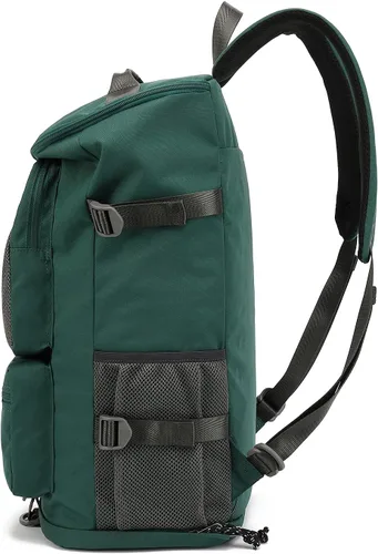 Miniatura 8 de Bolsa de gimnasio Kalesi con compartimento para zapatos, mochila de lona de 4 vías impermeable para viajes, deporte, senderismo, portátil, Verde