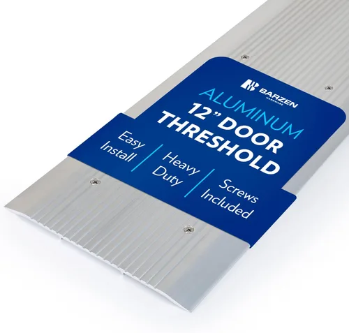 Umbral de puerta – Tira de umbrales de aluminio de 12 pulgadas de ancho para puertas, sillín de puerta de transición plana de bajo perfil corrugado