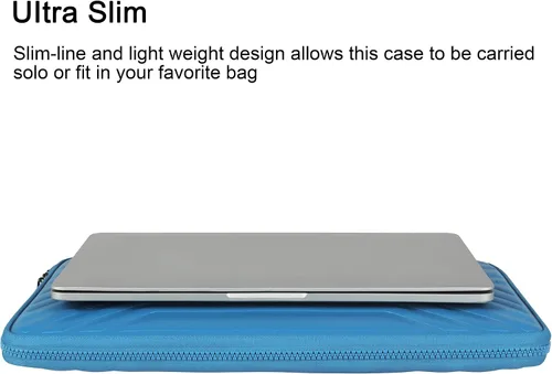 Miniatura 4 de DOMISO Funda para laptop de 14 pulgadas resistente a golpes e impermeable con asa, ligera, suave, EVA, estuche para tablet para laptops de Azul