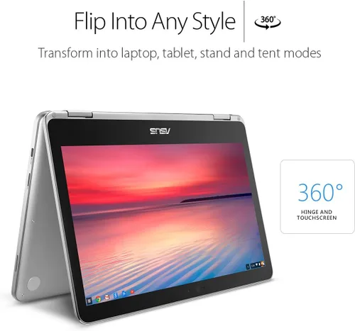 Miniatura 2 de ASUS laptop Chromebook Flip C302CA-DHM4, pantalla táctil de 12.5 pulgadas, Intel Core m3 con 64GB de almacenamiento y RAM de 4GB