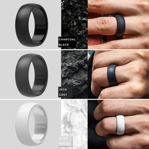 Miniatura 3 de ThinderFit - Anillo de boda de silicona para hombre y mujer 1132pulgadas de ancho 332pulgadas de grosor