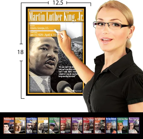 Miniatura 2 de Young N Refined Black History Posters - Paquete de 12 cartas escolares de papel brillante (12.5 x 18) fabricado en Estados Unidos