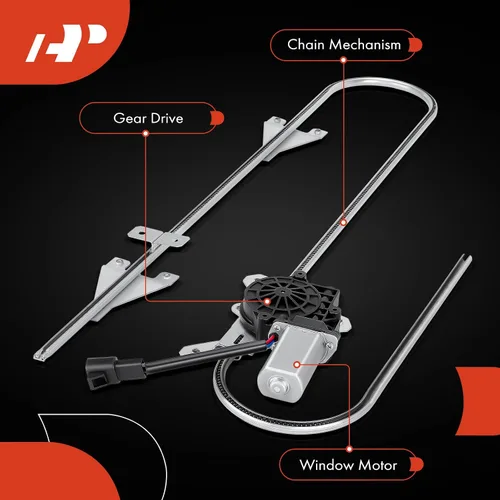 Miniatura 6 de Regulador de ventana eléctrica delantera para lado del conductor izquierdo compatible con A-Premium, con motor de 2 pines, Kenworth T660 06-18 T680