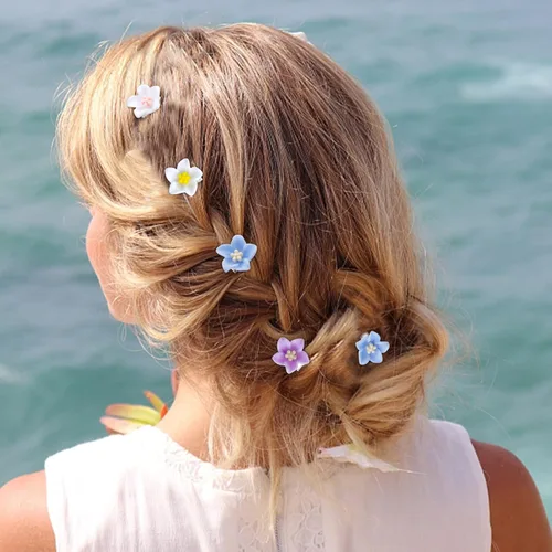 Miniatura 4 de YISSION Mini pinzas para el pelo de flores, horquillas y pasadores para niñas, mujeres