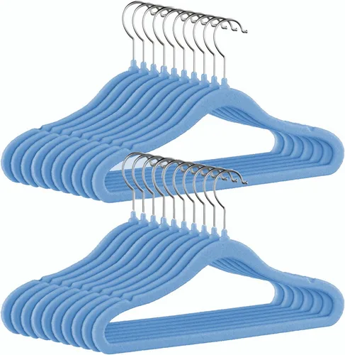 Miniatura 21 de Perchas para niños GoodtoU de terciopelo para bebé, antideslizantes, rosa, para niños pequeños y bebés, paquete de 20 perchas de ropa para bebé