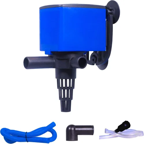Miniatura 12 de Bomba sumergible con filtro interno de 475 GPH - Bomba de tanque de peces de acuario 3 en 1 con oxigenación, filtración y ciclismo de agua, Azul; 1