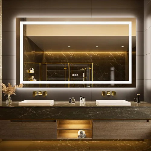 Miniatura 7 de LOAAO Espejo de Baño LED de 40"X32" con Luces, Antivaho, Regulable, Retroiluminación RGB + Iluminación Frontal, Espejo de Tocador de Baño