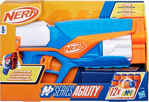 Miniatura 2 de Nerf Serie N Agility Blaster, 12 dardos N1 compatibles solo con pistolas de la Serie N, tambor de 6 dardos, juegos al aire libre para niños