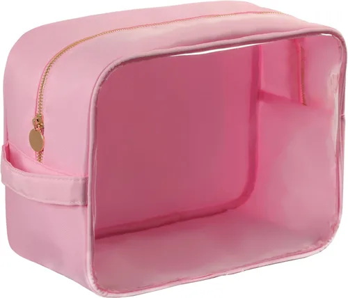 Miniatura 31 de Bolsa de maquillaje de viaje cosmética bolsa de maquillaje de aseo Orgnizer para mujeres, Sacos transparentes de color rosa intenso, Internacional