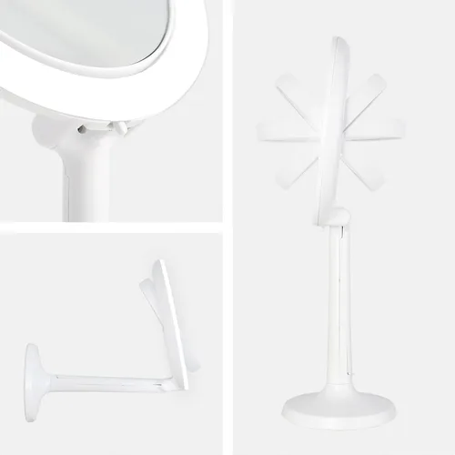 Miniatura 5 de Zadro Espejo de maquillaje iluminado de 7 pulgadas con aumento 8X/1X ventosa espejo de maquillaje montado en la pared Espejo de viaje LED de 3 Blanco