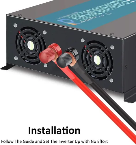 Miniatura 2 de WZRELB Inversor de onda sinusoidal pura continua de 1500W DC 12V a AC Inversor de potencia de coche 120V con puntos de alimentación dual de CA