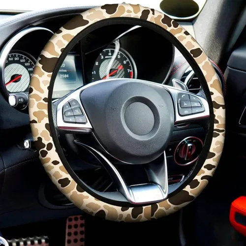 Miniatura 4 de Frienda Juego completo de 13 fundas de asiento de automóvil con estampado de camuflaje para mujeres y hombres, accesorios de automóvil de goma