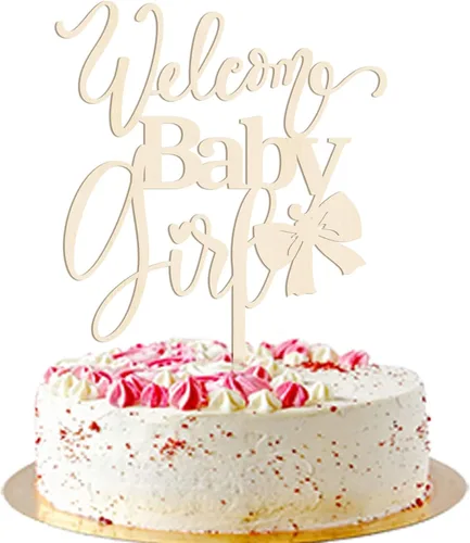 Miniatura 20 de Decoración de bienvenida para tartas de bebé niña, baby shower, baby shower, recién nacida, espectáculo de género para niña, decoración de fiesta