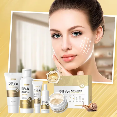 Miniatura 9 de Set de cuidado de la piel, juegos y kits revitalizantes para el cuidado de la piel de caracol facial, regalos para niñas adolescentes con limpiador