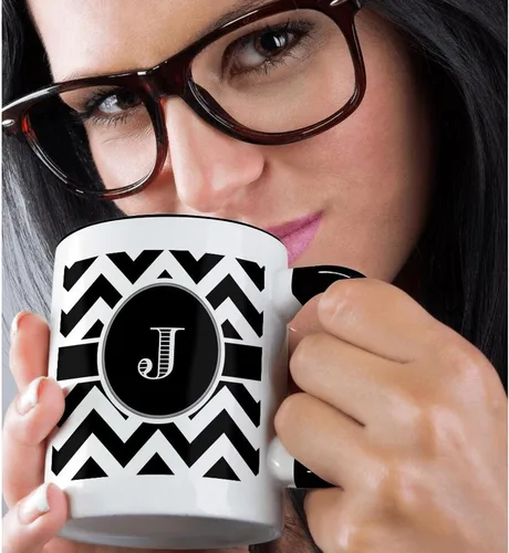 Miniatura 2 de 3dRose Taza, 15oz, Negro/Blanco