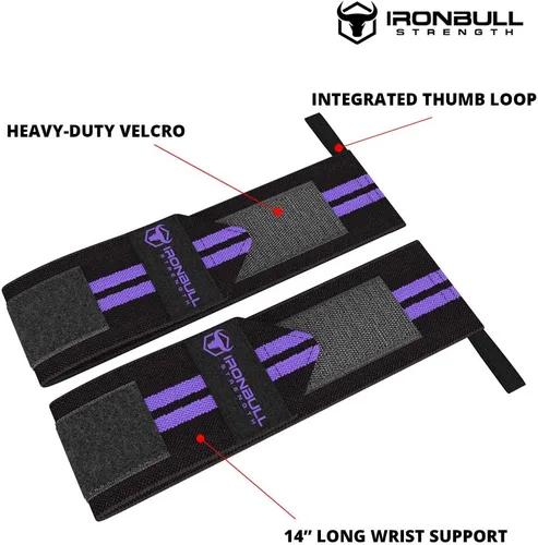 Miniatura 2 de Muñequeras para Mujeres con Presillas para el Pulgar - 12" Grado Profesional - Soporte y Compresión de Muñeca para Entrenamiento Cruzado