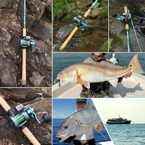 Miniatura 7 de Sougayilang Inshore Fishing Rod Combo with Line Counter Fishing Reel Suitable for Catfish, Salmon/Steelhead, Striper Bass Fishing