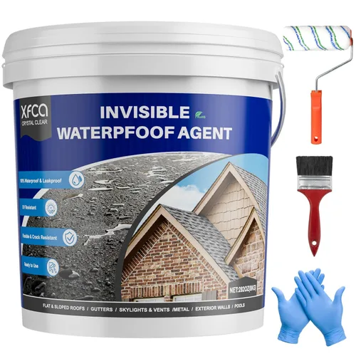 Miniatura 9 de Sellador impermeable transparente, revestimiento impermeable transparente de 5 galones, agente invisible a prueba de agua líquido para techos