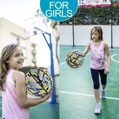 Miniatura 5 de Baloncesto para niños y niñas de 3/5 (22 pulgadas/27.5 pulgadas), baloncesto de goma de alta calidad para interiores y exteriores, para niños