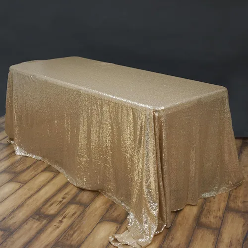 Miniatura 18 de Tableclothsfactory Luxury Collection Duchess - Mantel rectangular de lentejuelas, 60 x 126 pulgadas, color plateado
