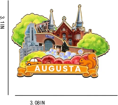 Miniatura 3 de Augusta Georgia - Imán de madera para nevera, diseño 3D, recuerdos coleccionables, decoración hecha a mano, 2651