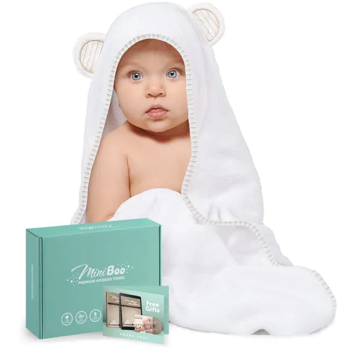 Miniatura 15 de MINIBOO Toallas de bebé con capucha para recién nacidos y niños pequeños - Toallas de baño súper suaves para bebé con capucha, toalla con capucha