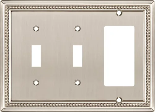 Miniatura 41 de Henne Bery Sunken Pearls - Placa de pared decorativa resistente para interruptor, cubierta para tomacorrientes (doble dúplex, níquel satinado)