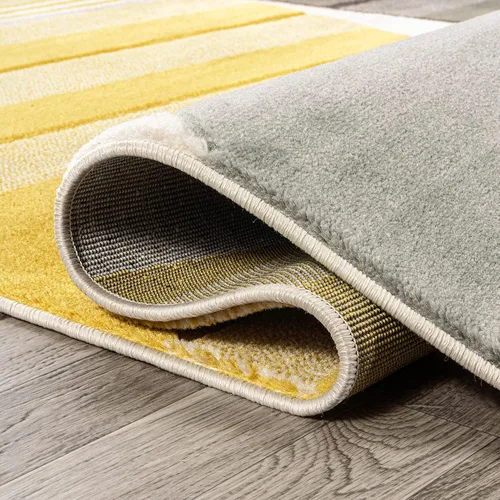 Miniatura 6 de JONATHAN Y Alfombra de pasillo de círculos a rayas gris/amarillo/crema, 2 x 8 pies, Nicky geométrica para sala de estar, dormitorio, cocina