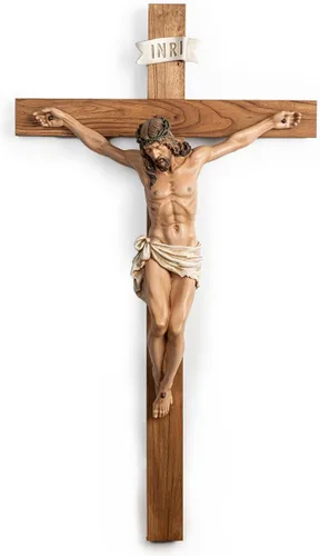 Miniatura 9 de Crucifijo Católico de Pared BC, Decoración Inspiracional del Hogar de Jesucristo, Regalo Religioso Devoto, 10"H, Escultura Renacentista Hecha a Mano