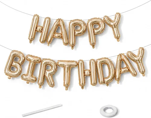 Miniatura 19 de Cartel plateado de feliz cumpleaños – Globos de letras de papel de aluminio de Mylar de 16 pulgadas con cinta, globos autoinflables para mujeres