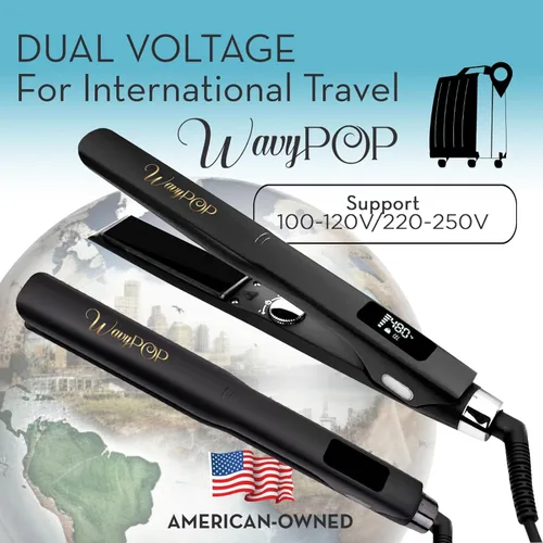Miniatura 3 de PRO 2 en 1 Profesional Nano Titanio Plancha Plana Plancha Plana Plancha y Varita Curling Hasta 480F Calentamiento 10s 1.25 pulgadas