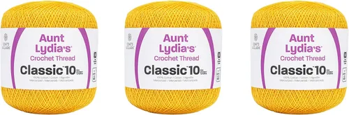 Miniatura 27 de Aunt Lydia Classic Crochet - Paquete de 3 unidades de 350y/1,049.9 ft - Blanco Antiguo