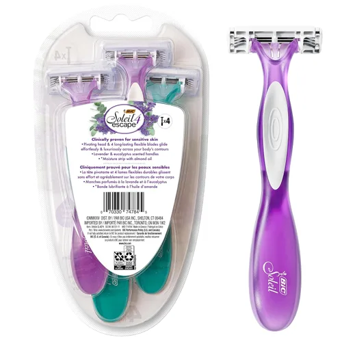 Miniatura 2 de BIC Soleil 4 Escape - Maquinillas de afeitar desechables para mujer con 4 cuchillas, afeitado cómodo, mango perfumado lavanda y eucalipto