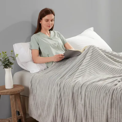 Miniatura 7 de Nestl - Manta azul para sofá, cobijas cálidas y mullidas para mujeres, cobijas de forro polar suaves y pequeñas para niñas - Azul marino, 127 x 152