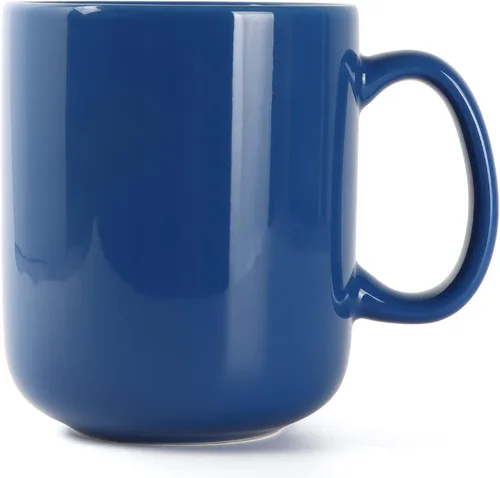 Miniatura 11 de harebe Taza de café grande de 20 onzas, taza de té de cerámica lisa para oficina y hogar, gran capacidad con asa, color blanco
