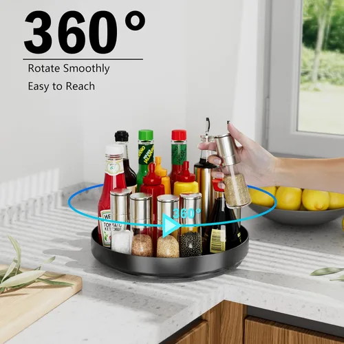 Miniatura 2 de Organizador Giratorio Ovicar Lazy Susan - Estante Giratorio de Especias de Metal de 11 Pulgadas Lazy Susan para Gabinete Despensa Cocina Encimera