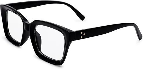 Miniatura 15 de COASION Lentes de bloqueo de luz azul, lentes clásicos gruesos con montura cuadrada para mujeres y hombres