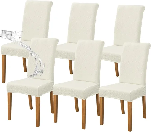 Miniatura 28 de FORCHEER Juego de 6 fundas para sillas de comedor, fundas elásticas para sillas de cocina, 6 piezas, fundas para silla Parson, paquete de 6, Flores