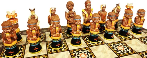 Miniatura 4 de Aborígenes australianos tribales hombres de ajedrez conjunto aborigen NO Junta - NO Board