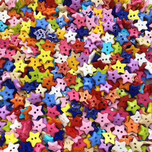 Miniatura 5 de Queenbox 30 botones de estrella de cinco puntas de 0.59 pulgadas con 2 agujeros, botones de costura de resina para tejer, manualidades, costura