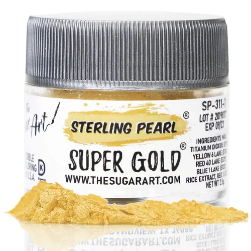 Miniatura 3 de The Sugar Art - Sterling Pearl - Brillo en polvo comestible para decorar pasteles, cupcakes, cake pops y más, aplica brillo en polvo a tus dulces