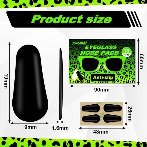 Miniatura 2 de Almohadillas de nariz de silicona ultrafina de 0.063 pulgadas de largo para gafas, almohadillas de nariz de repuesto adhesivas antideslizantes