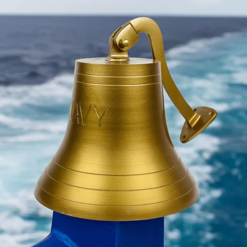 Nagina International Campana decorativa de aluminio de latón antiguo náutico con grabado en la Marina de los Estados Unidos, regalos náuticos para