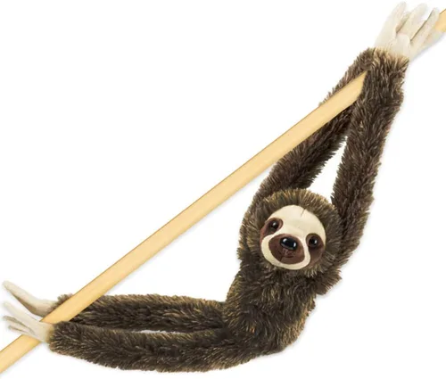 ArtCreativity Peluche de perezoso colgante marrón, perezoso de peluche de tres dedos de 28 pulgadas con diseño realista, suave y abrazable, bonita