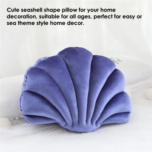 Miniatura 3 de Patty Both Seashell - Almohada decorativa de terciopelo con forma de concha de mar, almohadas decorativas para cama, sofá, decoración del hogar